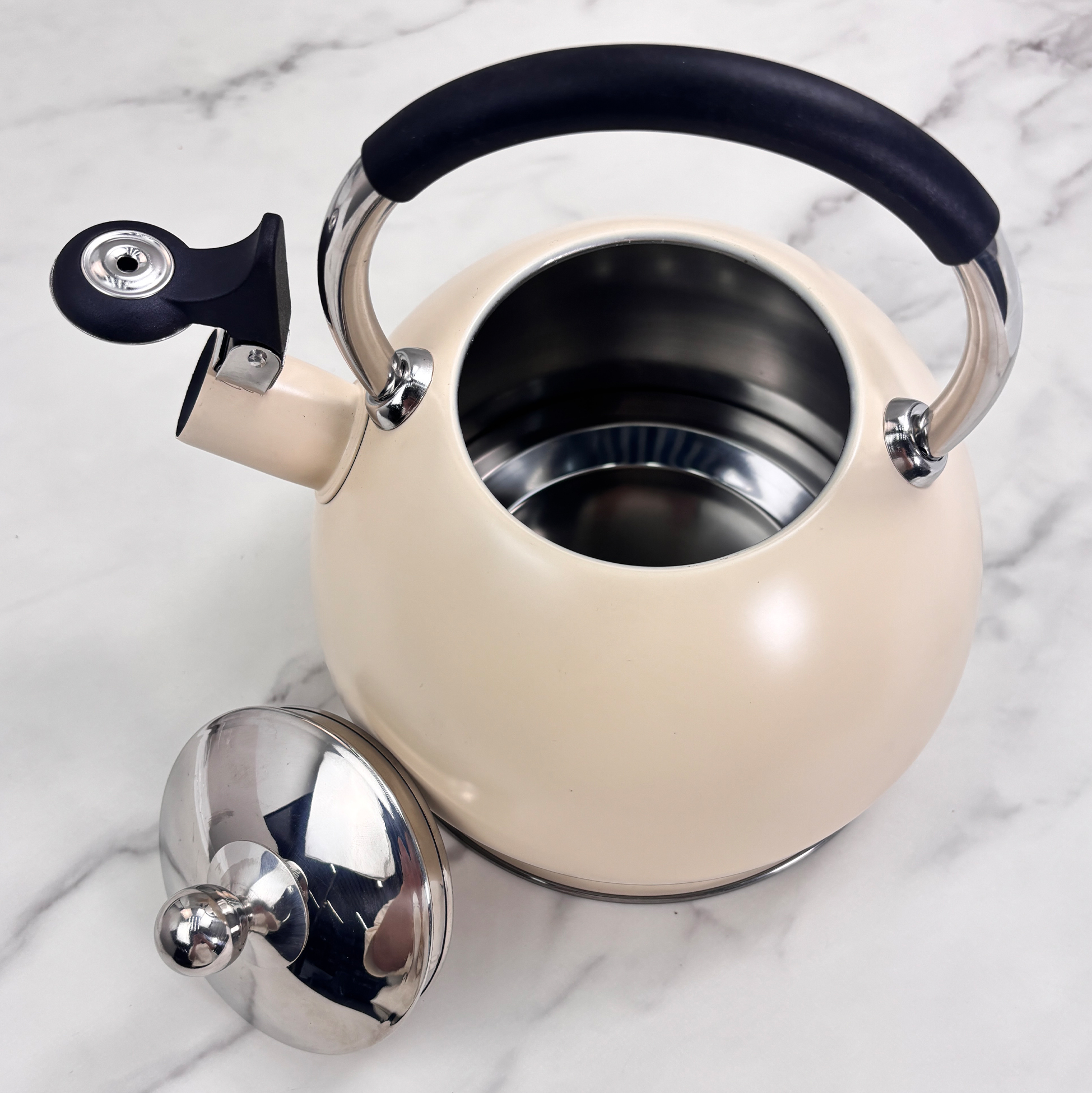 3L Cream-colored Stainless Steel Kettle