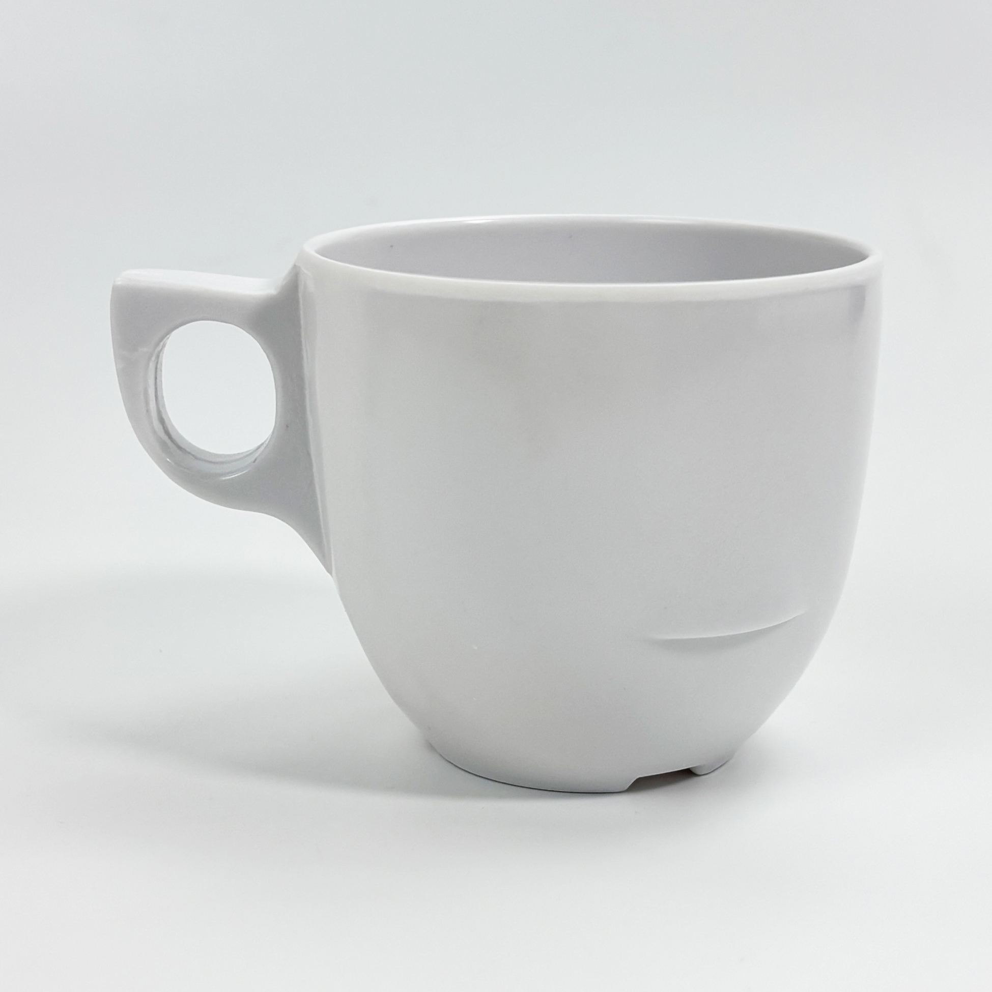 White Melamine Mug with Unique Handle