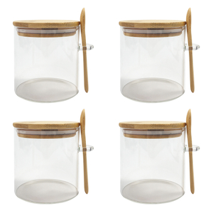 4-piece Glass Kitchen Storage Jar Set