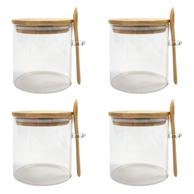 4-piece Glass Kitchen Storage Jar Set