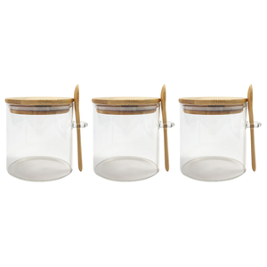 3-piece Glass Kitchen Storage Jar Set