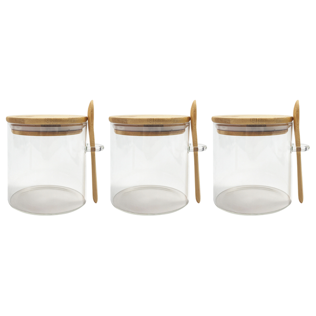 3-piece Glass Kitchen Storage Jar Set