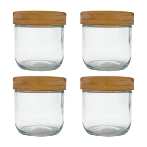 4-piece Glass Storage Jars with Bamboo Lids