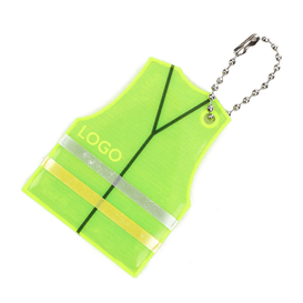 Mini Reflective Safety Vest Keychain Neon Yellow Safety Vest Keyring