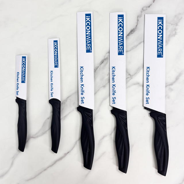 5-piece Black Kitchen Knife Set