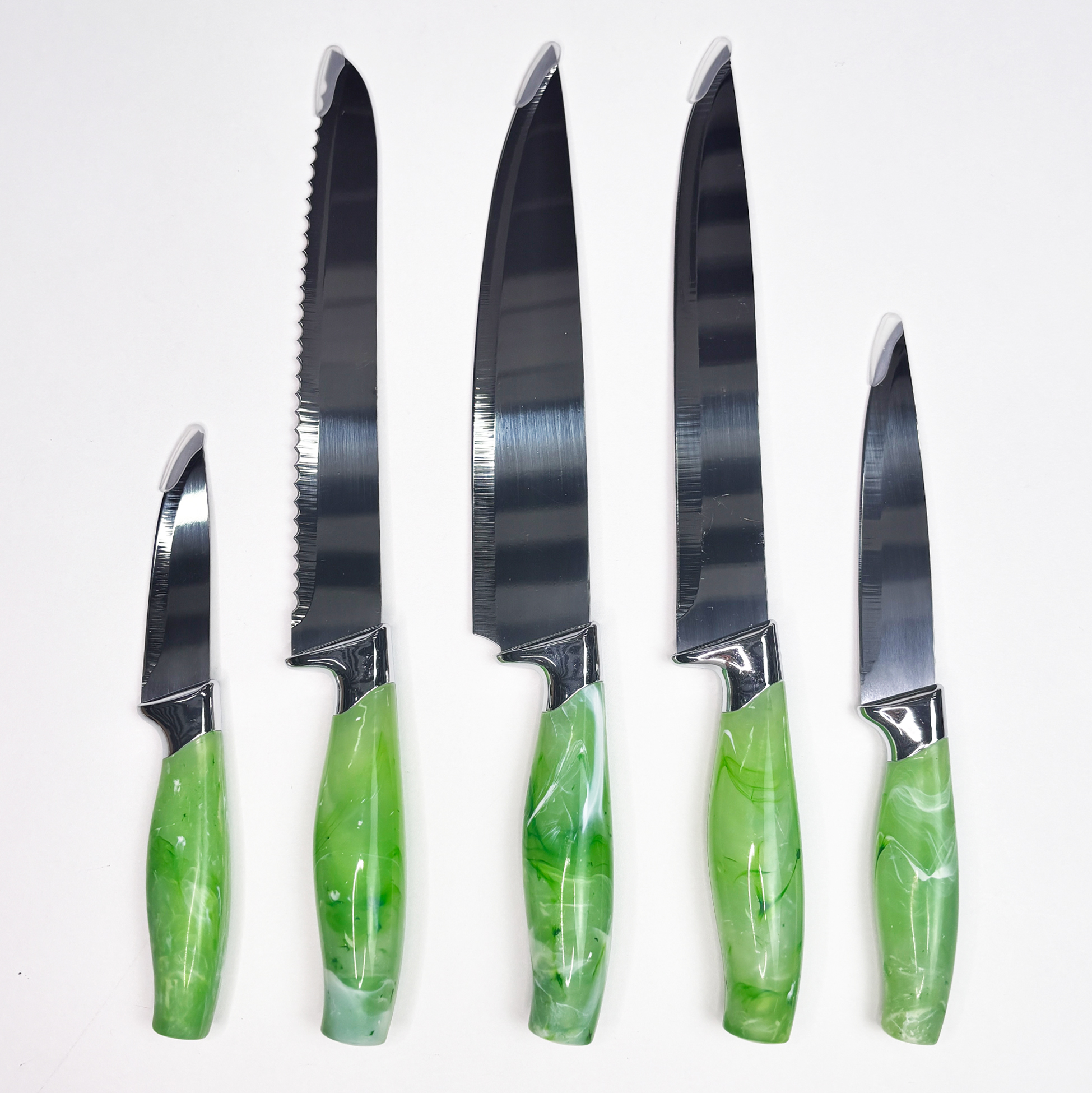 5-pcs Green-handled Kitchen Knife Set