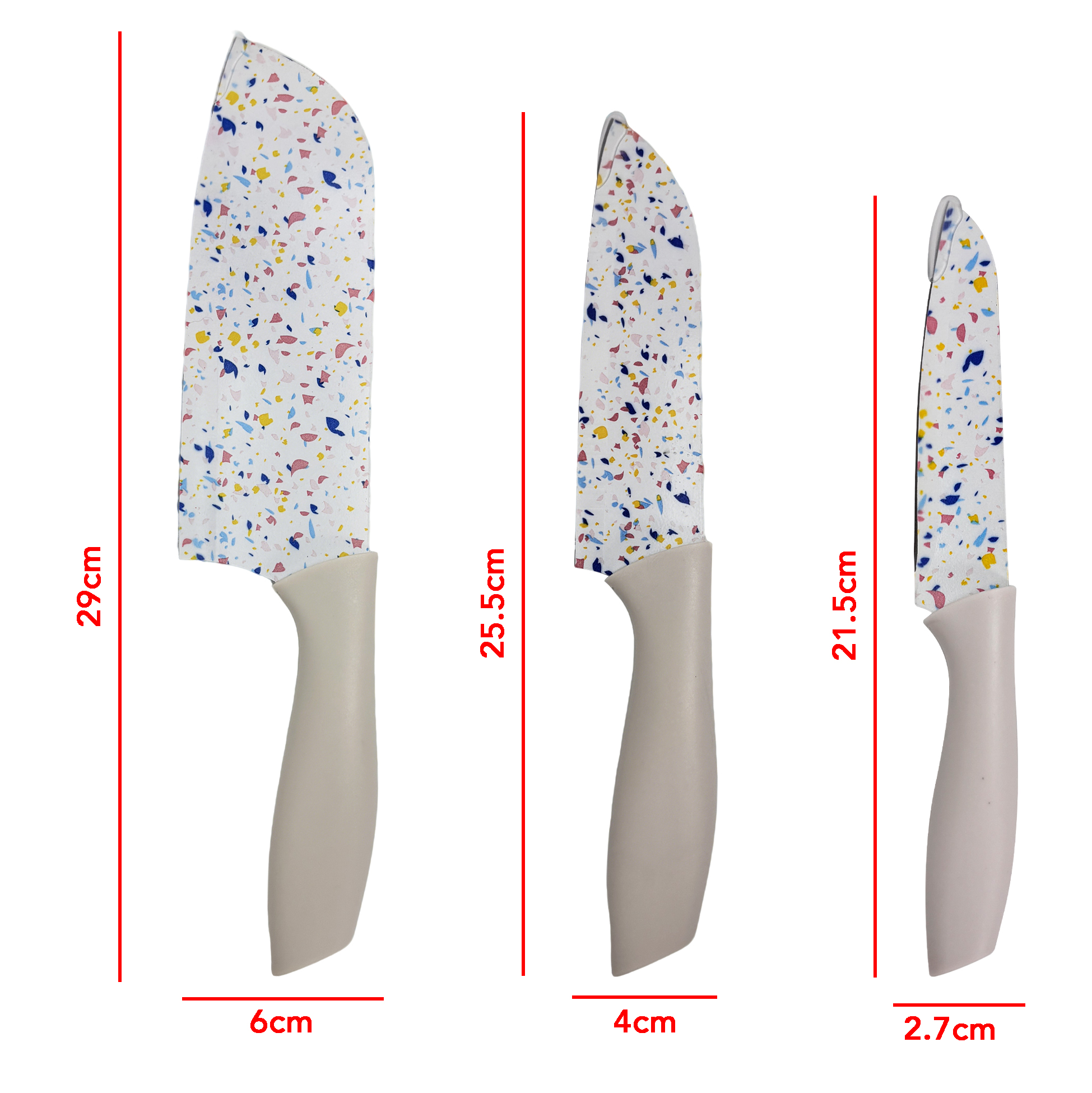 3-piece Terrazzo Kitchen Knife Set