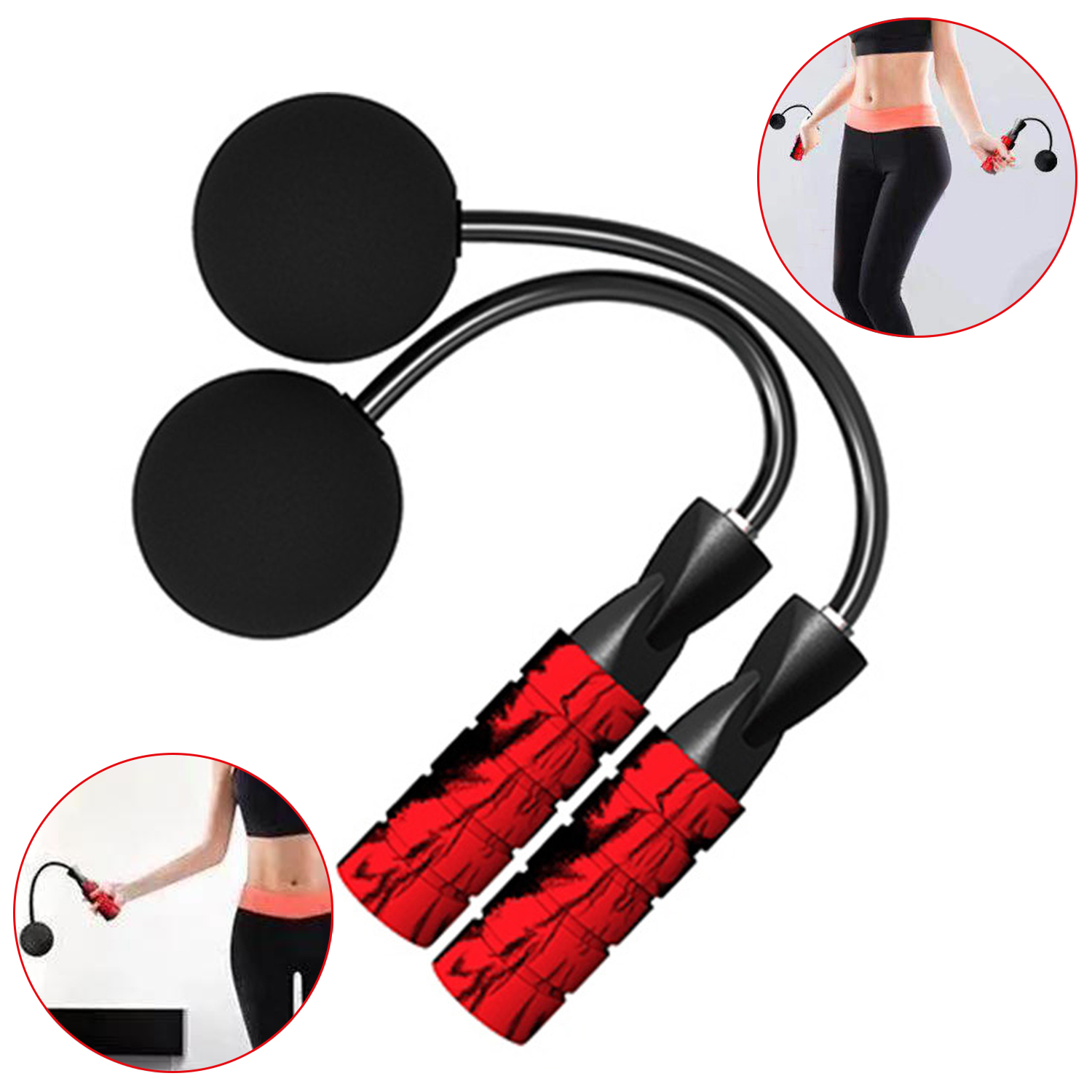 Fitness Jump Rope Tangle-Free Ball Bearing Cordless Wireless Skipping Jump Rope without Rope