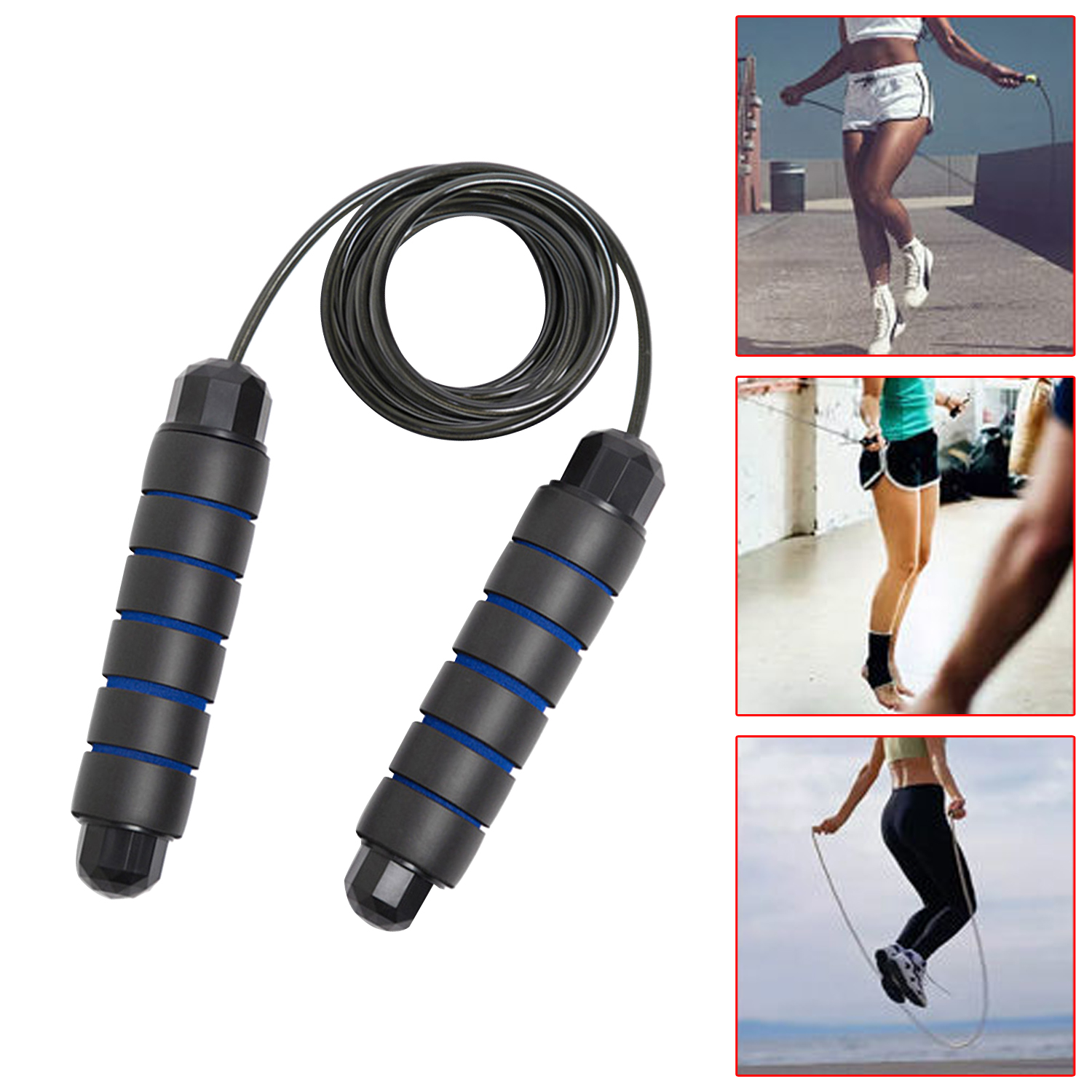 Professional Bearing 2.8M Length 4.5MM Diameter Steel Wire Fitness Weight-loss Exercise Adjustable Steel Wire Skipping