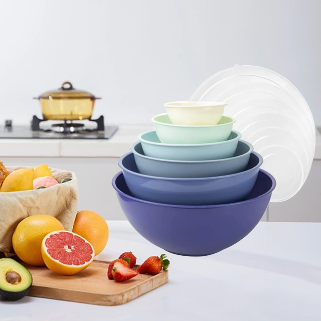 Salad Mixer Bowls 4 PCS in 1 Set With Handle Kitchen Baking Mixing Bowl Food Storage Bowl