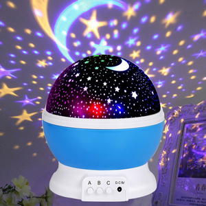 Led Rotating Projector Moon Starry Sky Night Light Battery Operated Nightlight Lamp For Children Kids Baby Room Decorated Lights