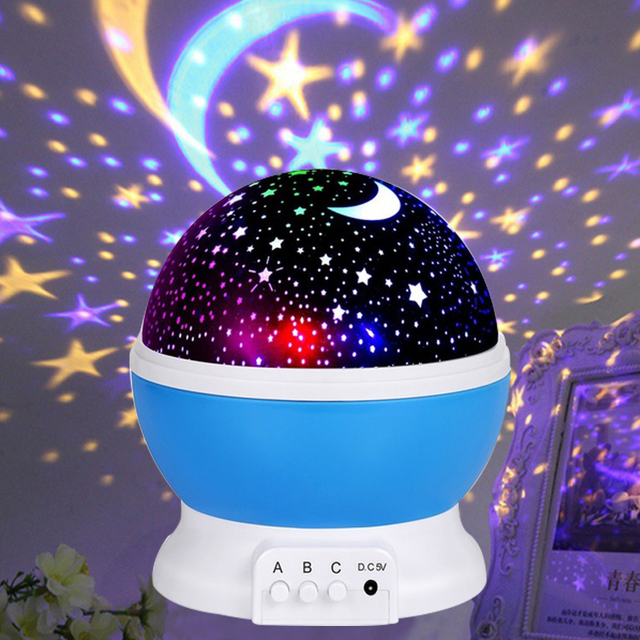 Led Rotating Projector Moon Starry Sky Night Light Battery Operated Nightlight Lamp For Children Kids Baby Room Decorated Lights