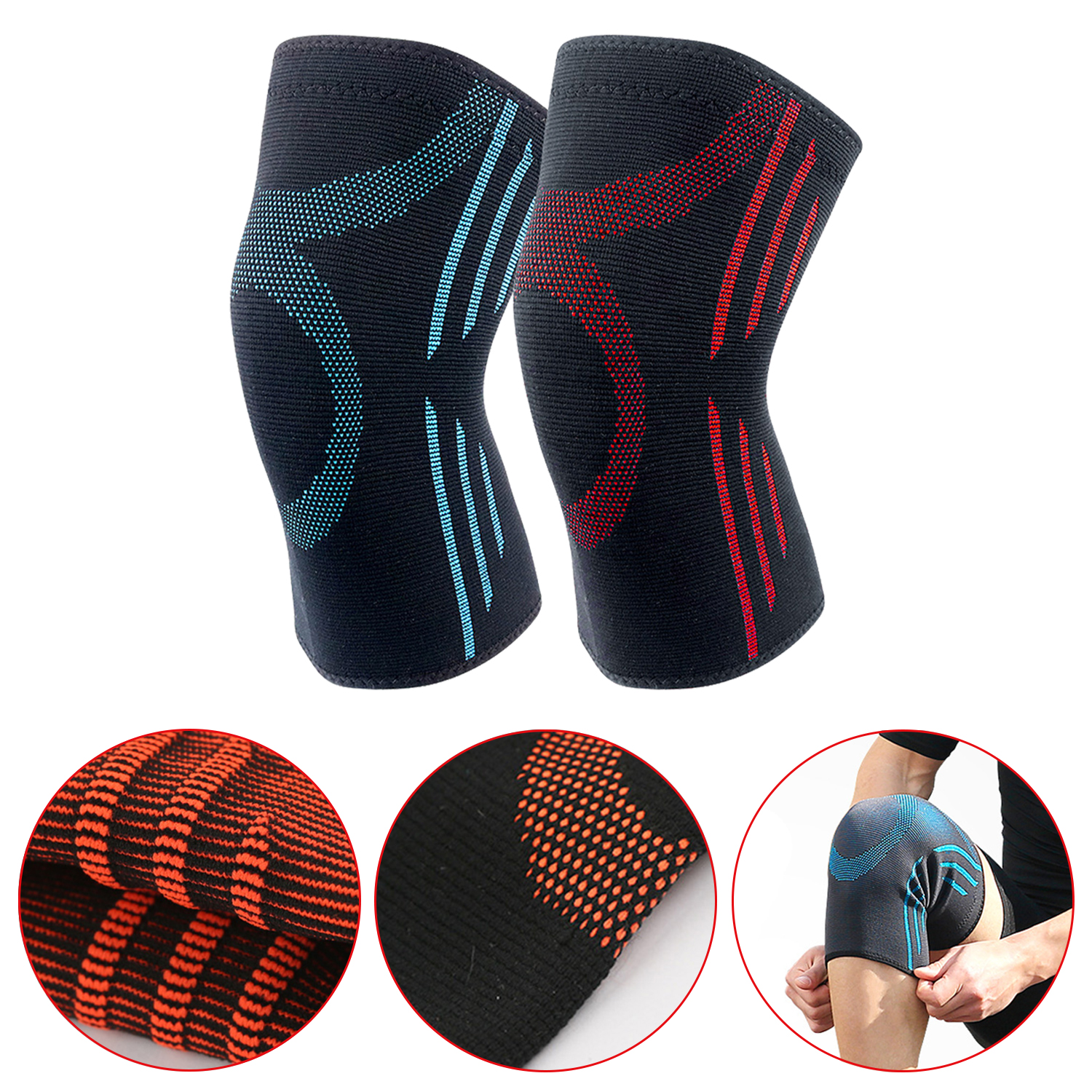3D Knitting Breathable Sport Compression Knee Sleeve