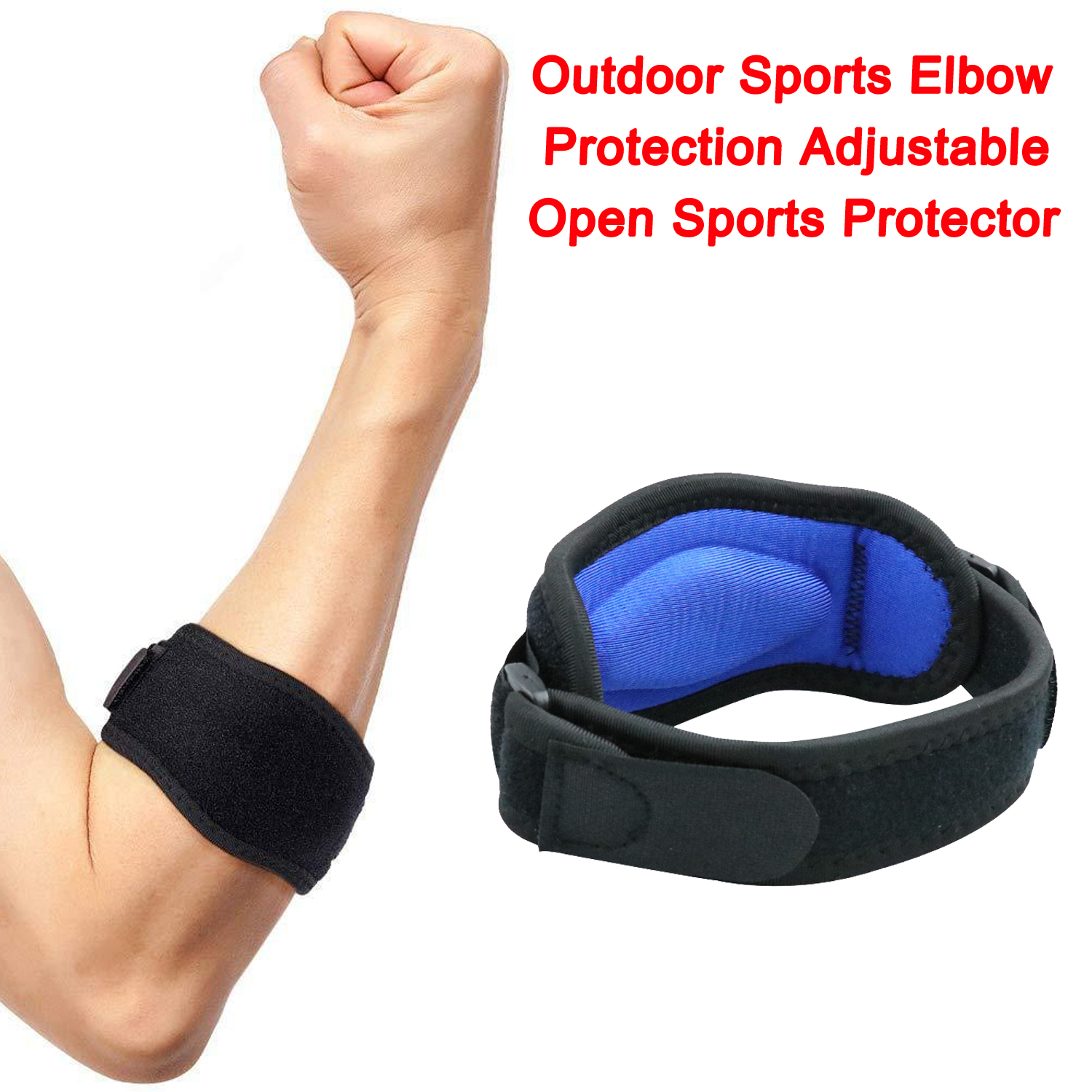 Unisex Outdoor Sports Elbow Protection Tennis Badminton Breathable Pressure Adjustable Open Sports Protector