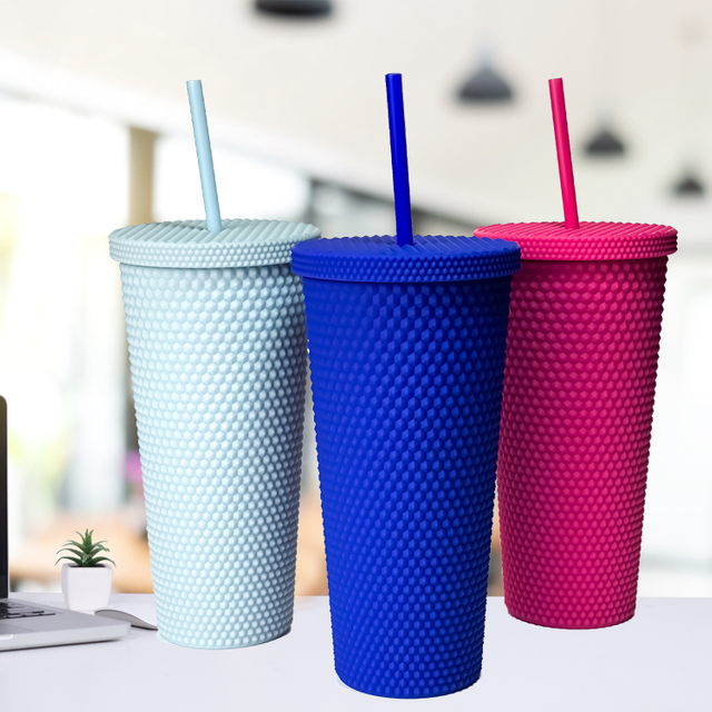 710ml 24oz Diamond Matte Tumbler Studded Cup Straw Cup Store Wholesale Dropshipping Factory Price
