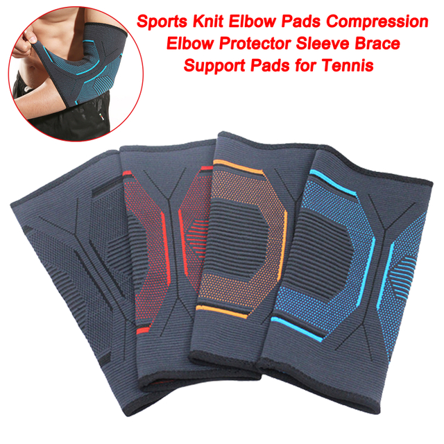 Sports Knit Elbow Pads Compression Elbow Protector Sleeve Brace Support Pads for Tennis