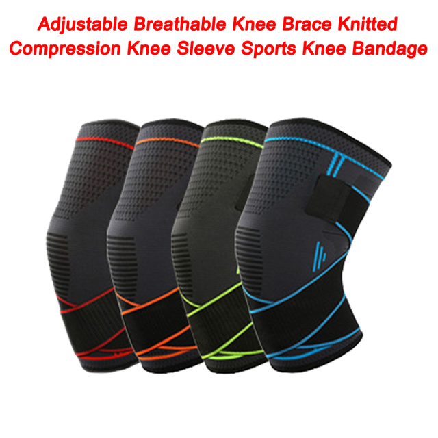Wholesale Knee Brace Adjustable Knee Bandage Breathable Knee Brace Knitted Compression Knee Sleeve Sports