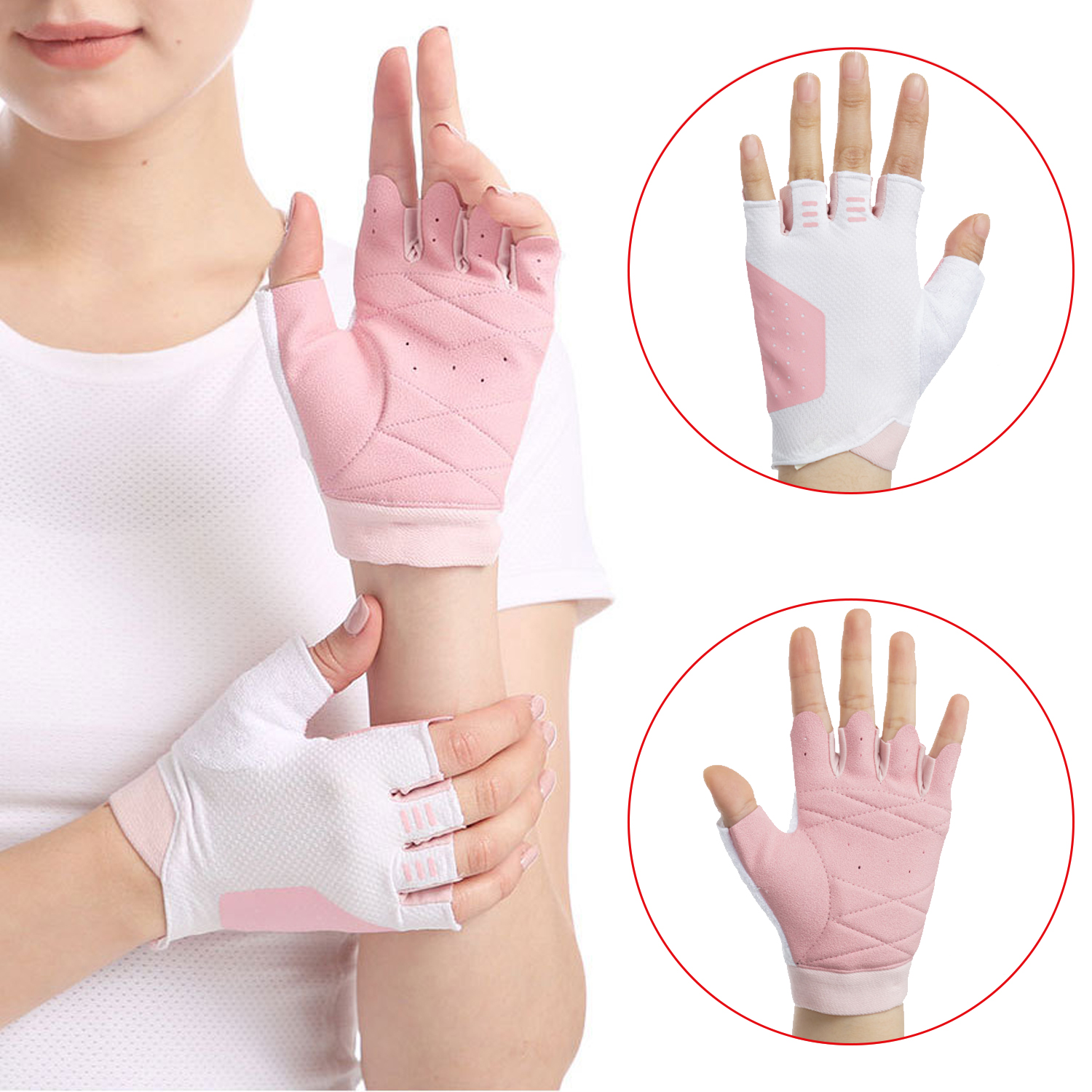 Cycling Gloves Half Finger Anti Slip Gel Pad Breathable Mountain Cycling Gloves