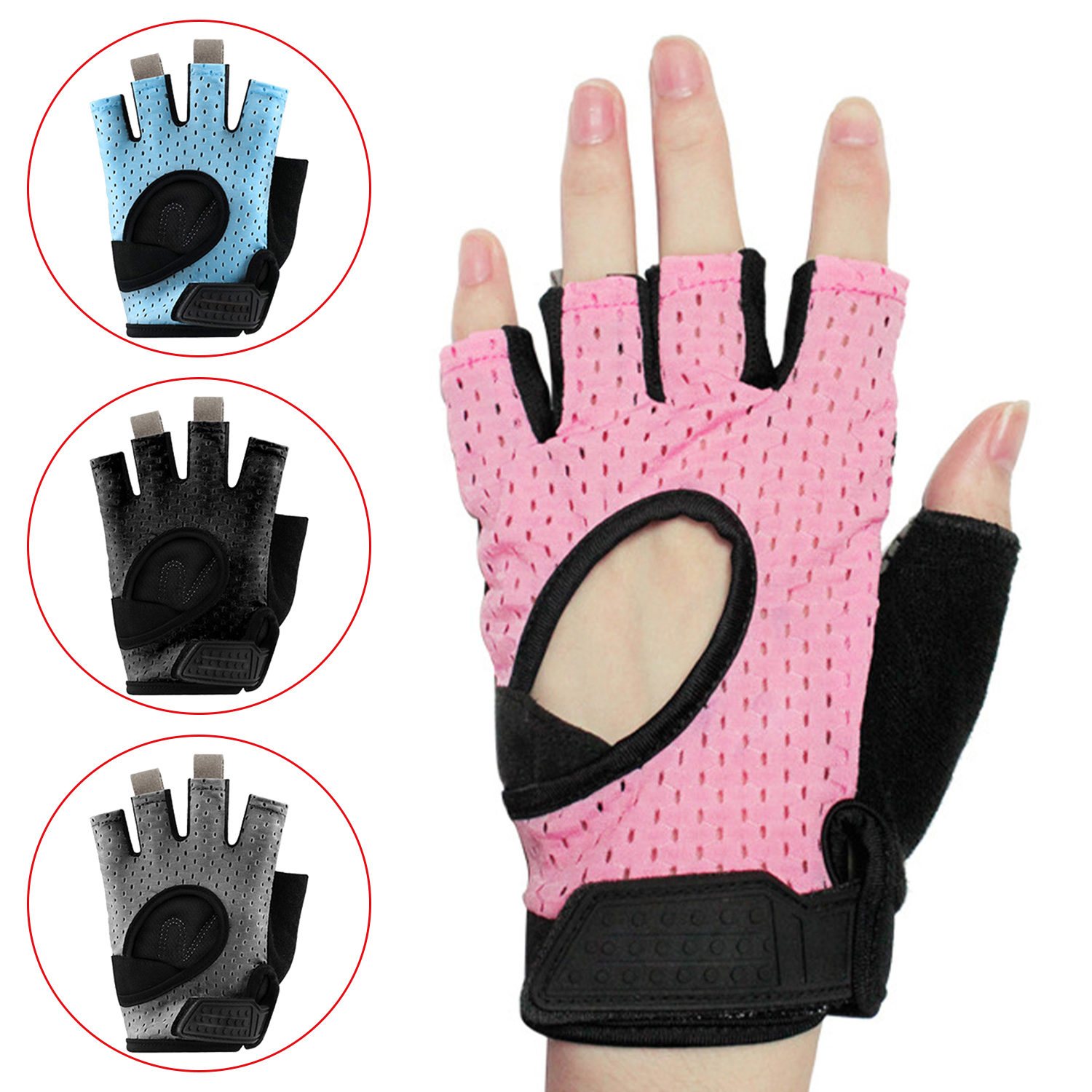 Fitness Non Slip Fingerless Gloves Weightlifting Men Women Glove Exercise Half Finger Fitness Sport Gloves