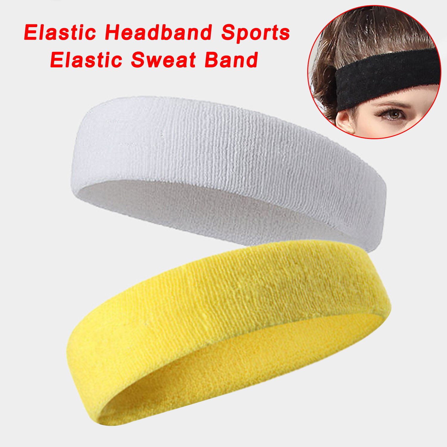 Head Workout Sweatband Cotton Sweatband Yoga Gym Stretch Head Band For Sport Elasticity Sweat Bands Sports Safety Sweatband