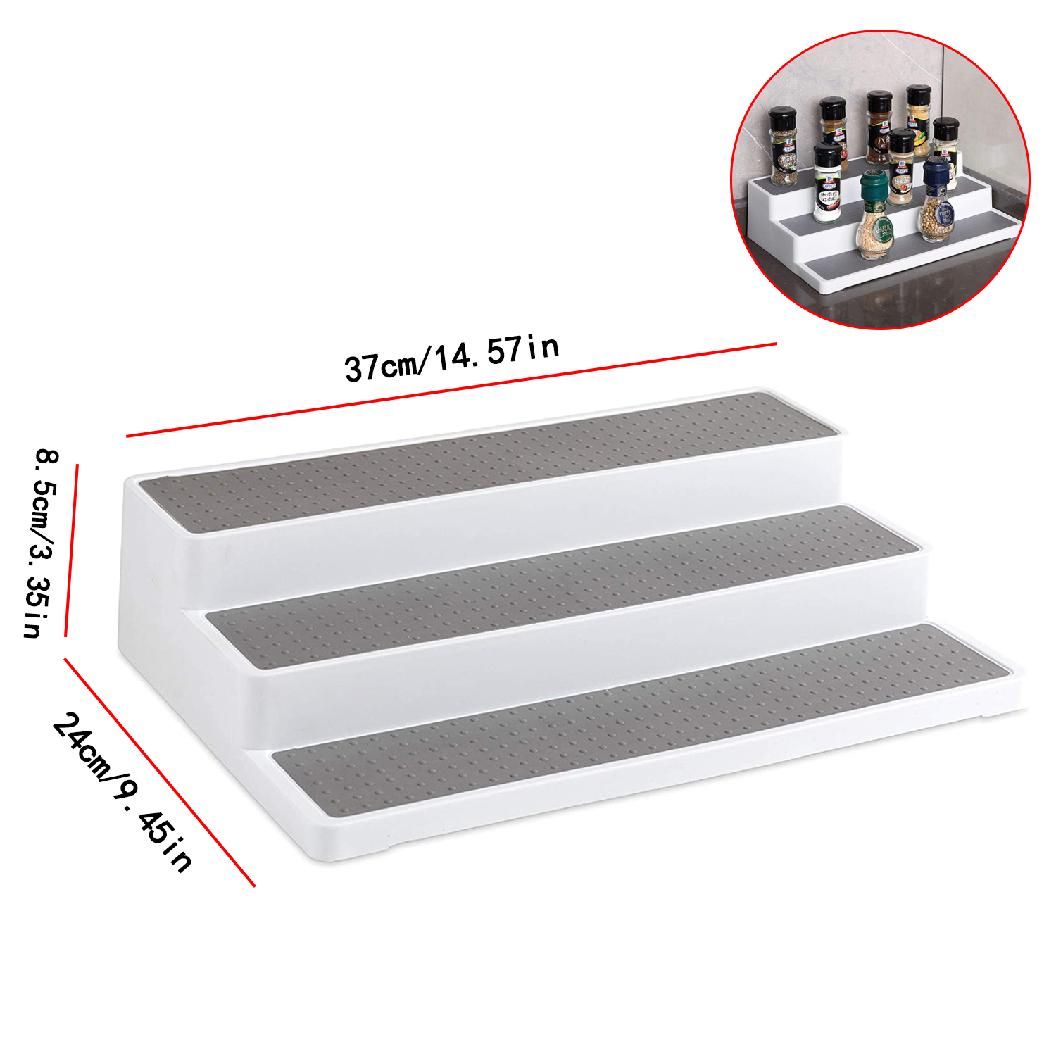 Ladder Shape Spice Rack Portable Three-layer Seasoning Storage Holder Adjustable Organizers Home Kitchen Decor
