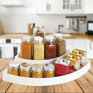 3 Tier Kitchen Cabinet Pantry Compact Corner Shelf Plastic Spice Food Storage Rack