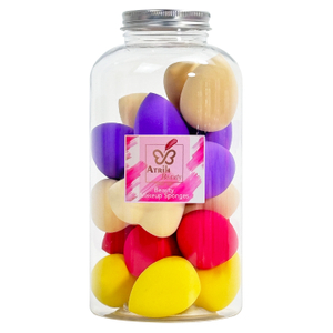 19 Makeup Sponges with 1 Storage Jar