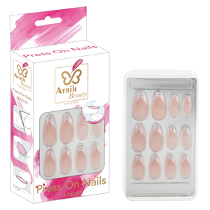 24-Piece Glue-On Fake Nails Set with Elegant Gift Box
