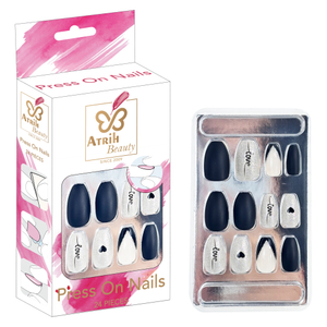 24-Piece Glue-On Fake Nails Set with Elegant Gift Box