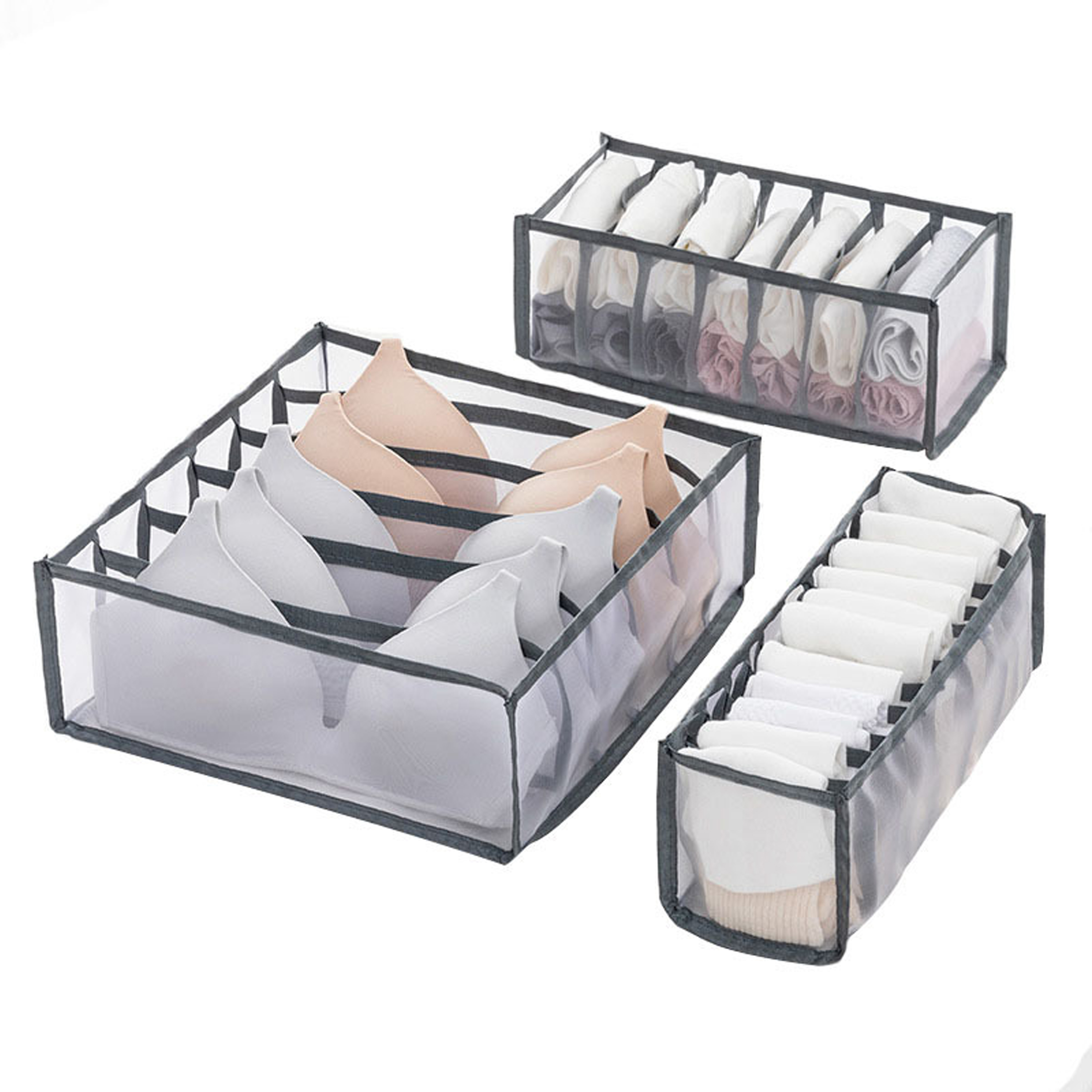3-Piece Home Storage Bag Set for Women's Underwear