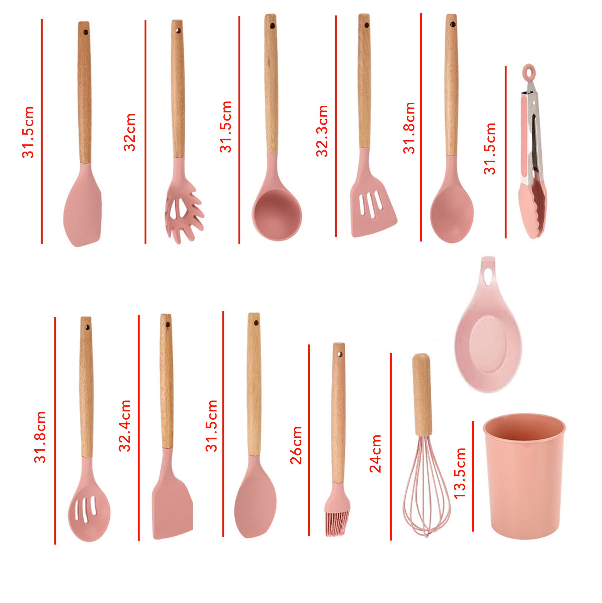 13-pcs Silicone Kitchen Utensils Set with Holder
