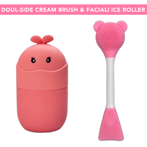 Dual-Side Cream Brush & Facial Ice Roller