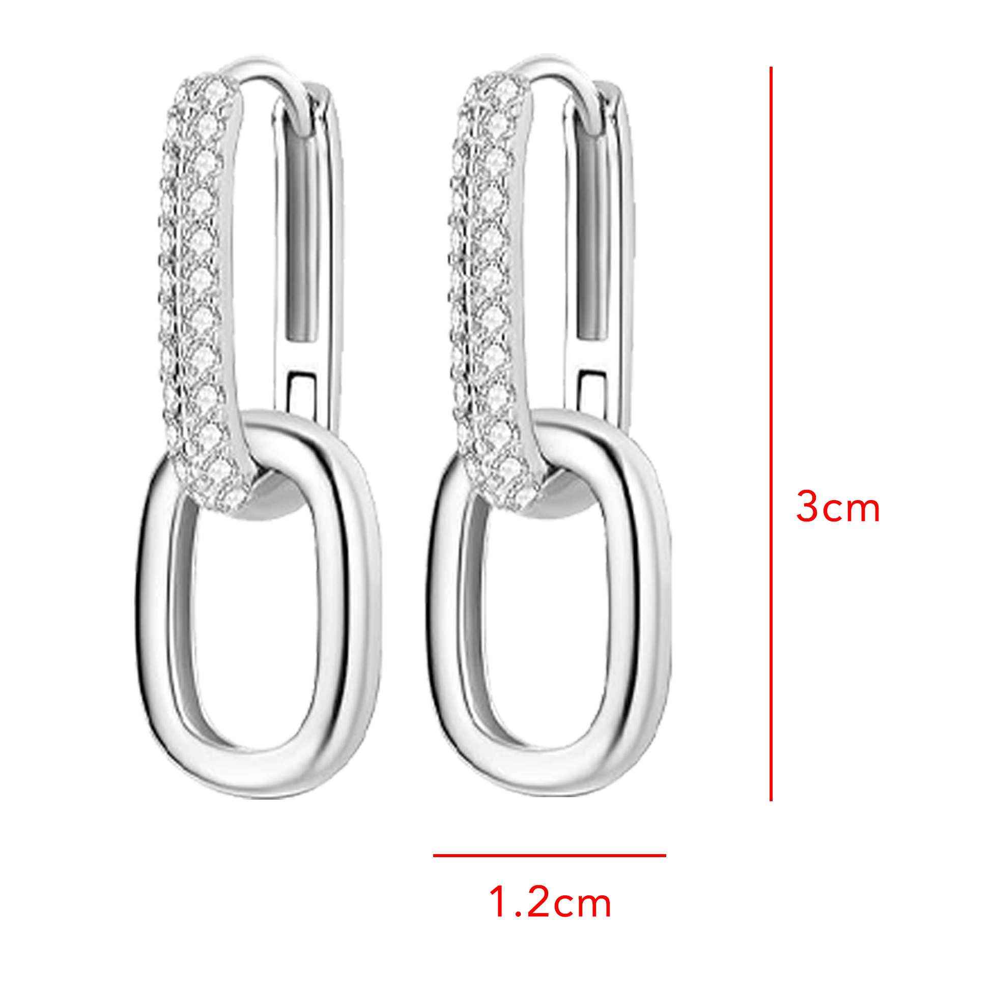 U-shaped Hoop Diamond Earrings Mother's Day Gift Hoop Earrings