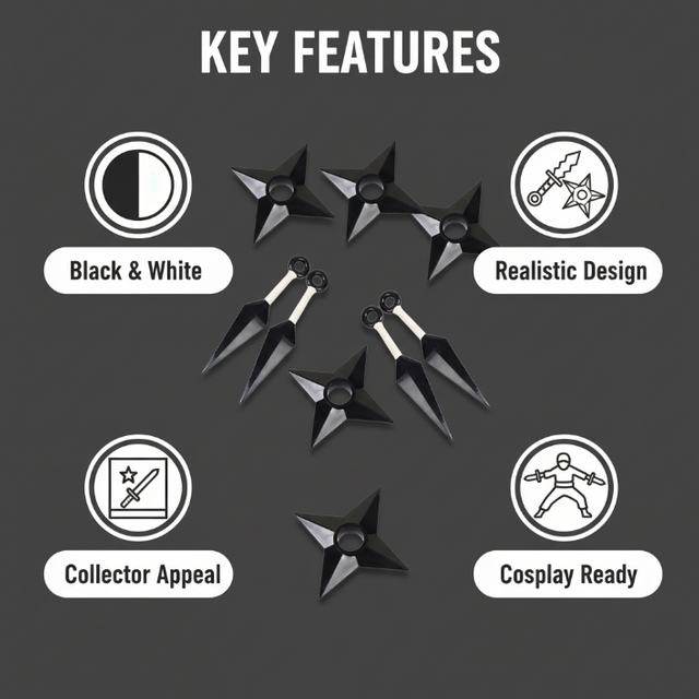 Set of 4 PP Ninja 2-Kunai & 2-Shuriken Set 