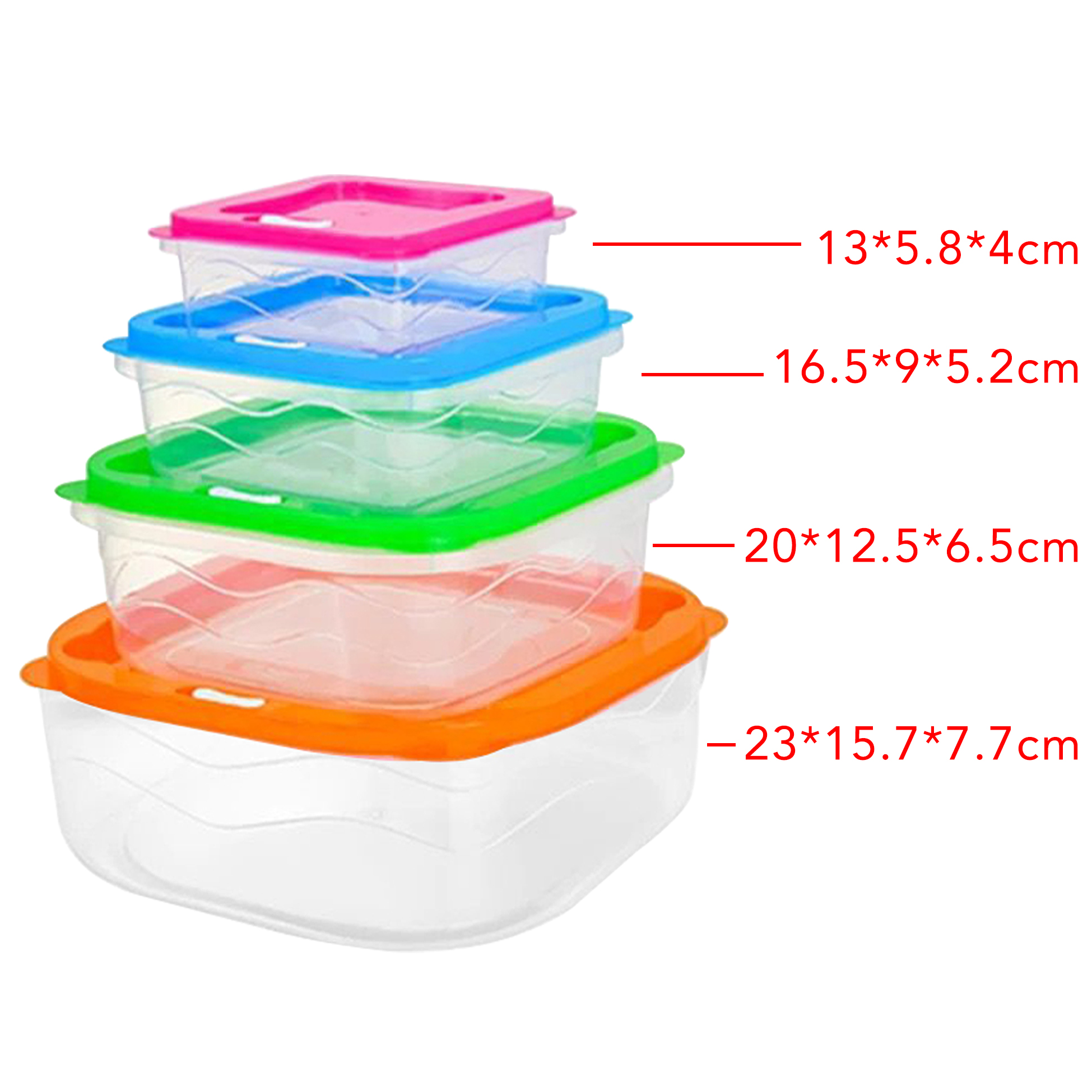4-pcs Food Storage Containers Stackable Plastic Food Storage Containers