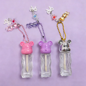 Bear-shaped Lip Gloss Keychain Container