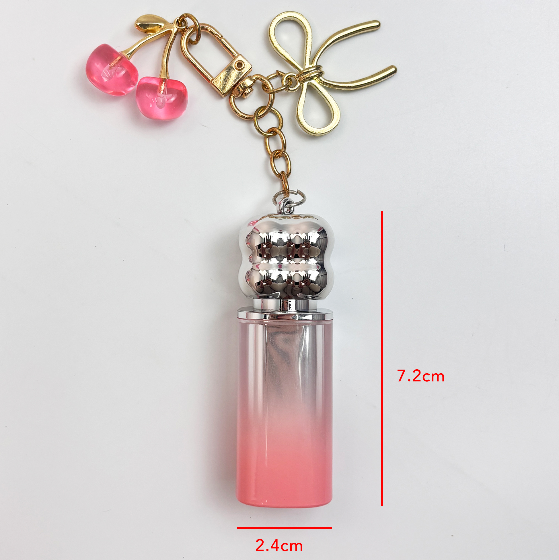 Cherry-bow Charm Lip Gloss Keychain