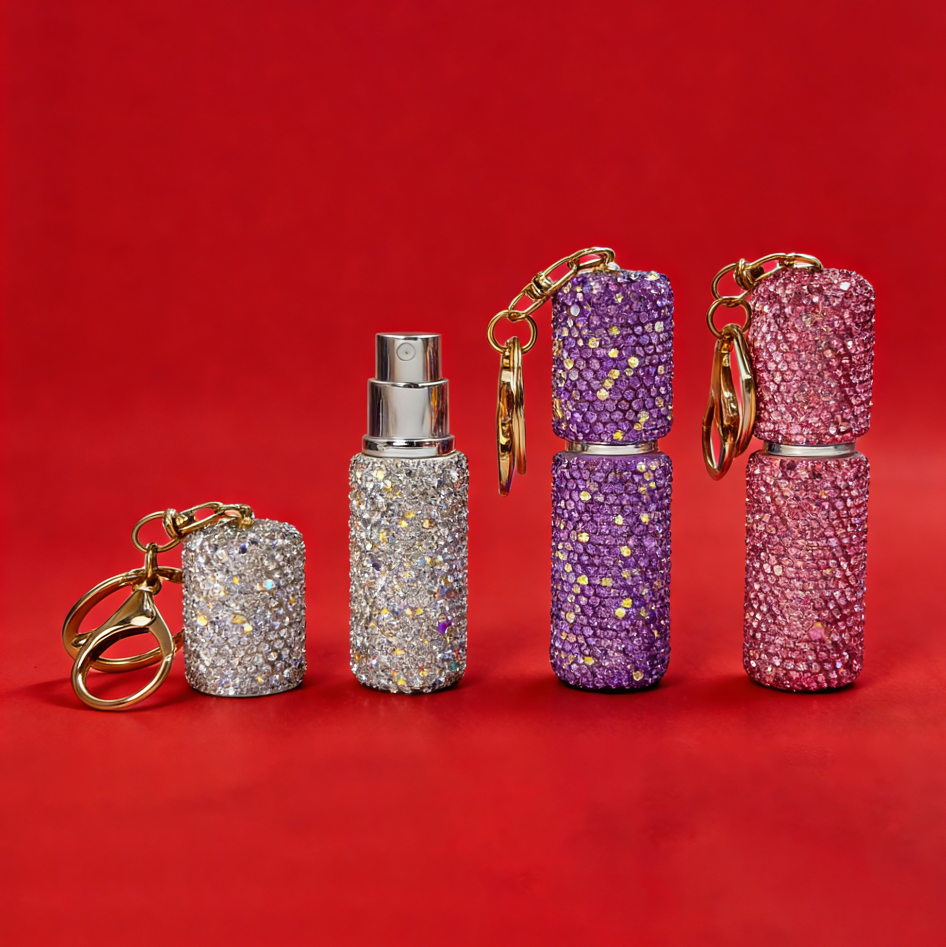 Rhinestone Perfume Atomizer Keychain