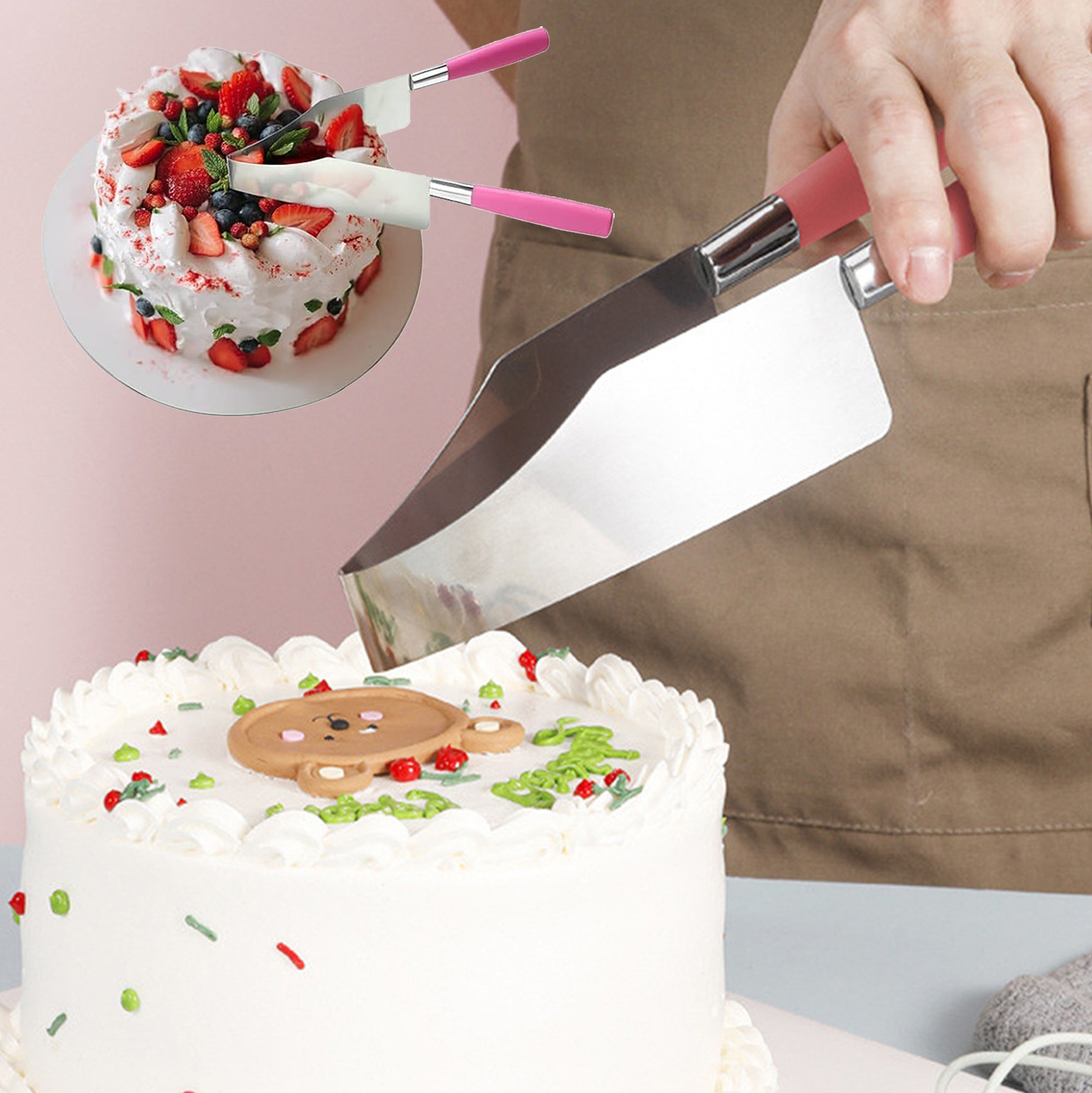 Stainless Steel Cake Cutter Tongs 2-in-1 Cake Cutter And Serving Tongs