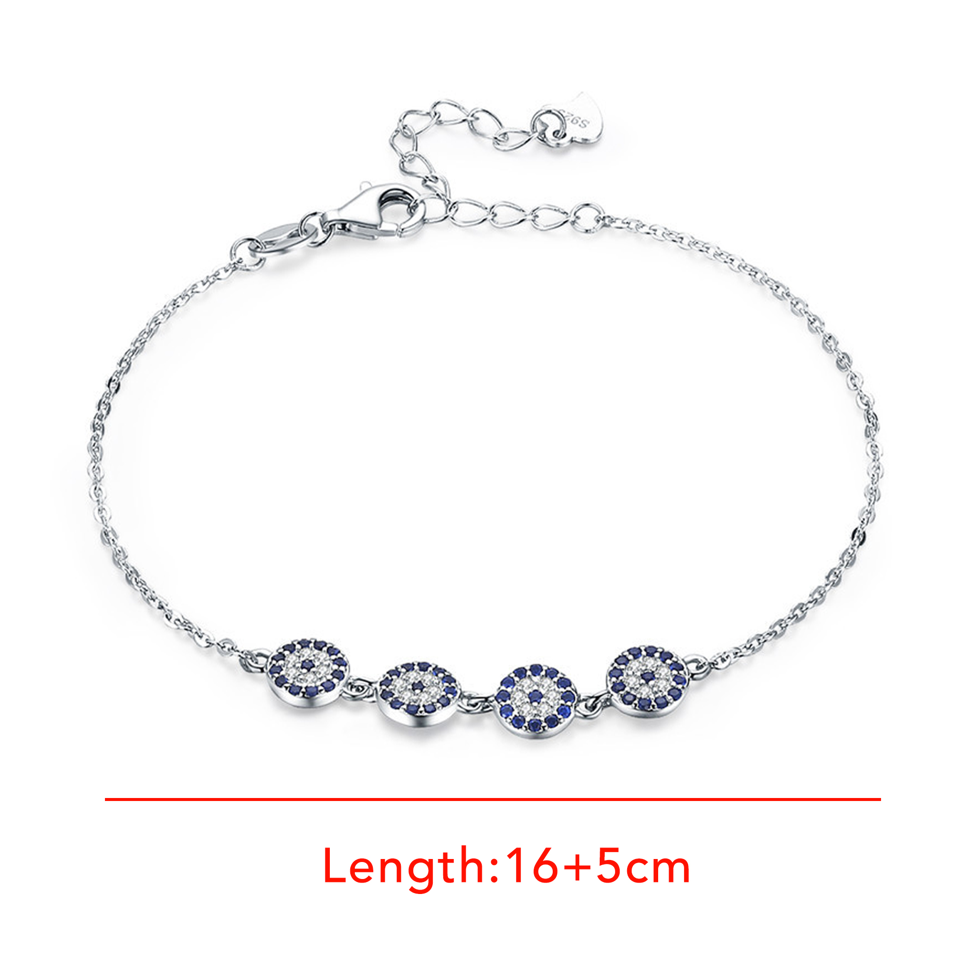 Mother's Day Evil Eye Silver Bracelet Luxury Silver Evil Eye Bracelet