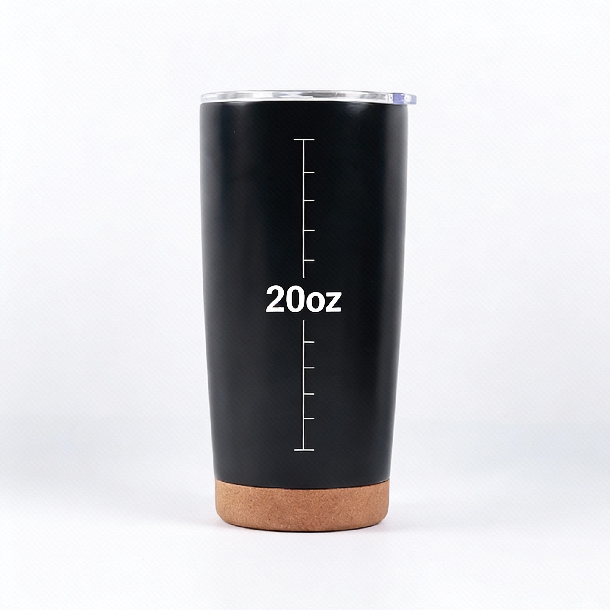 20oz Black Insulated Tumbler with Cork Base