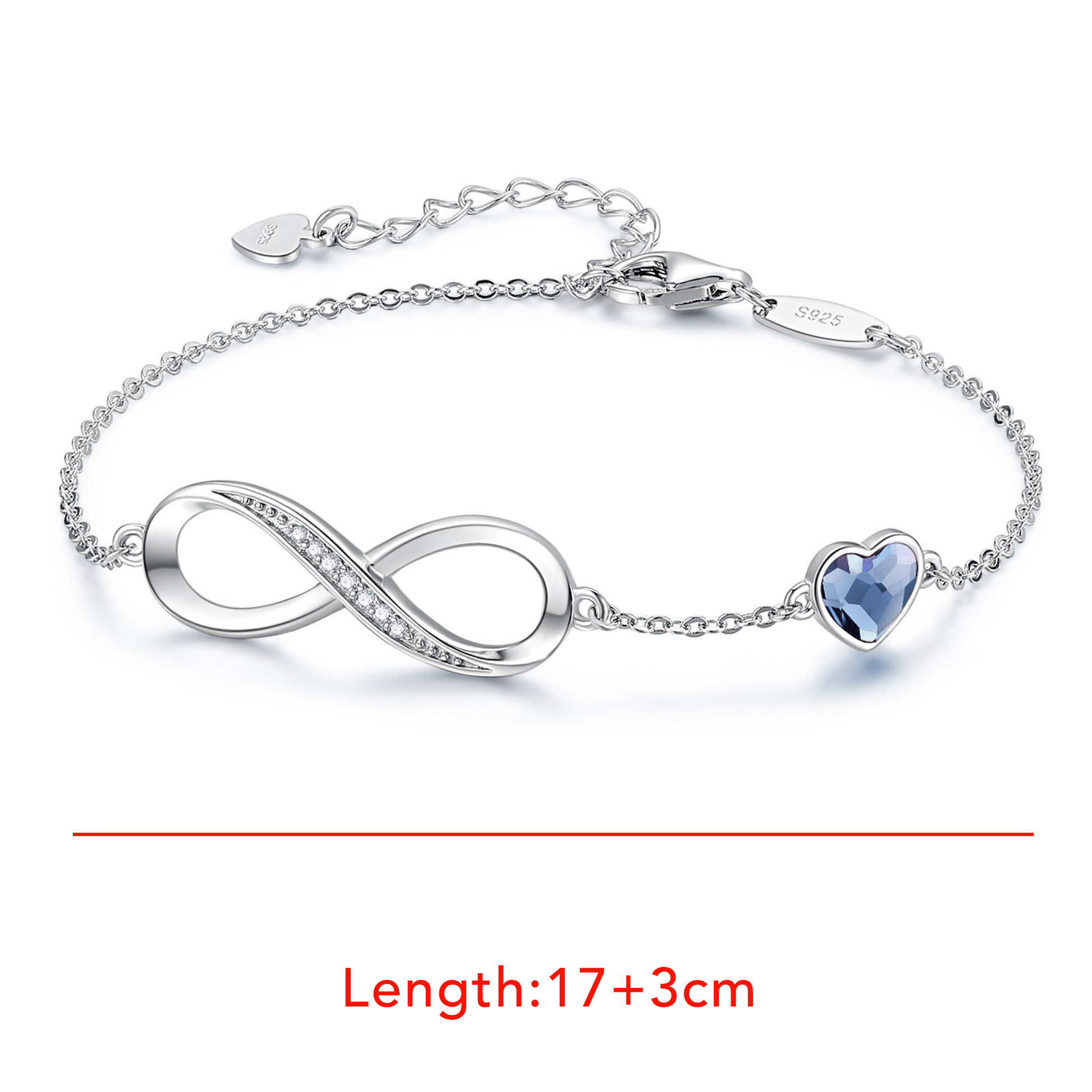 Mother's Day Infinity Heart Silver Bracelet