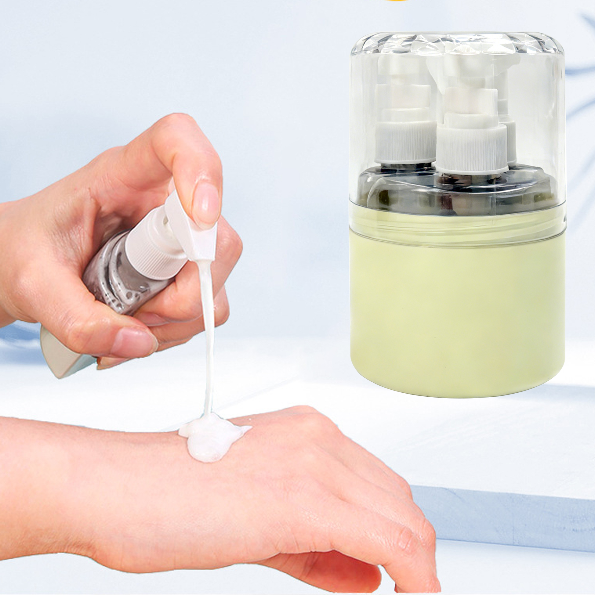 3-in-1 Lime Green Travel Bottle Kit Funnel-equipped Toiletry Dispenser Set