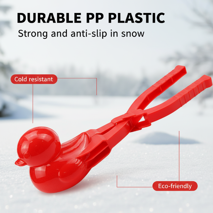 Duck-shaped Snowball Maker PP Plastic Snowball Clip