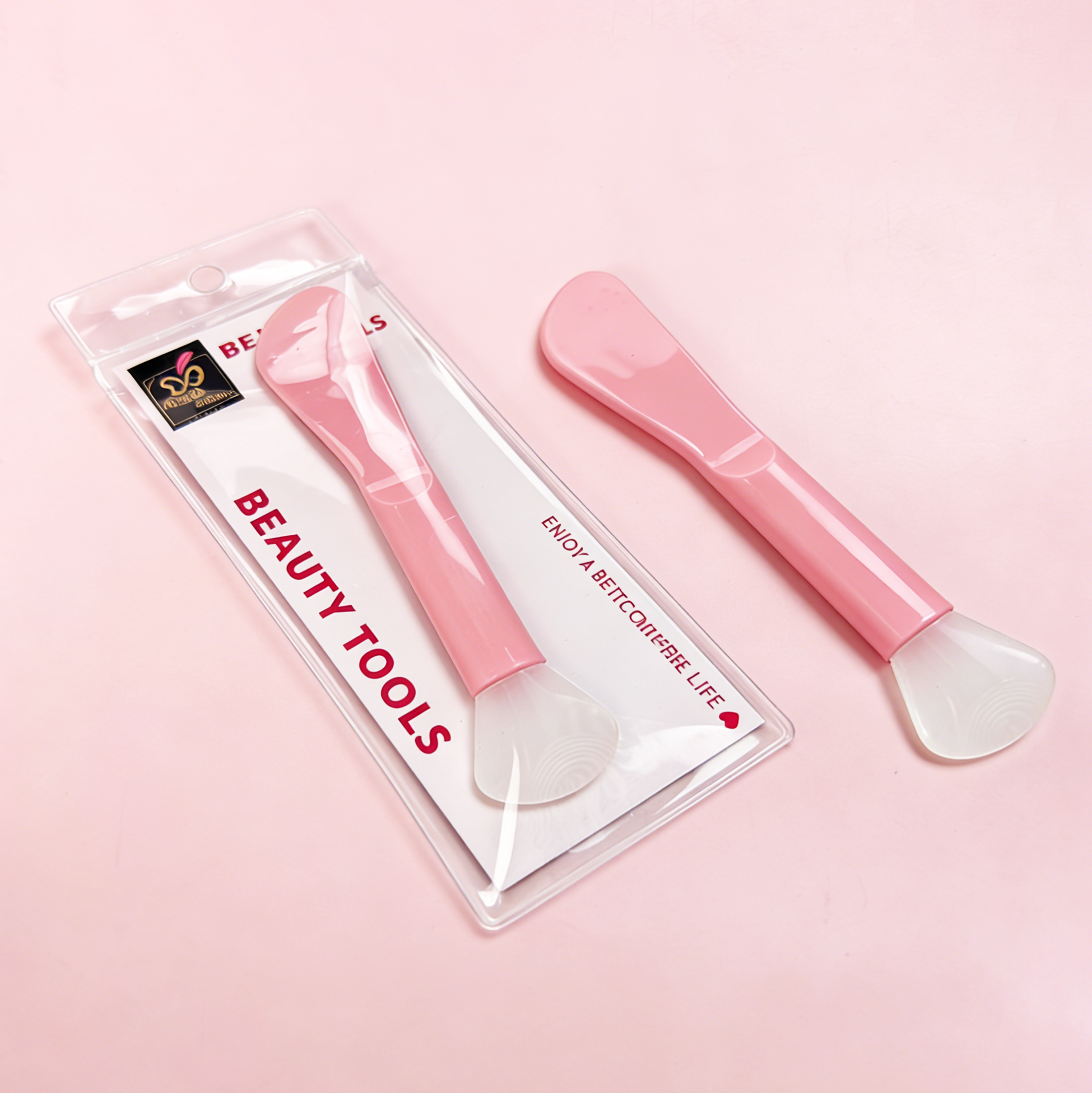 Silicone Face Mask Brush Pink Facial Mask Spatula