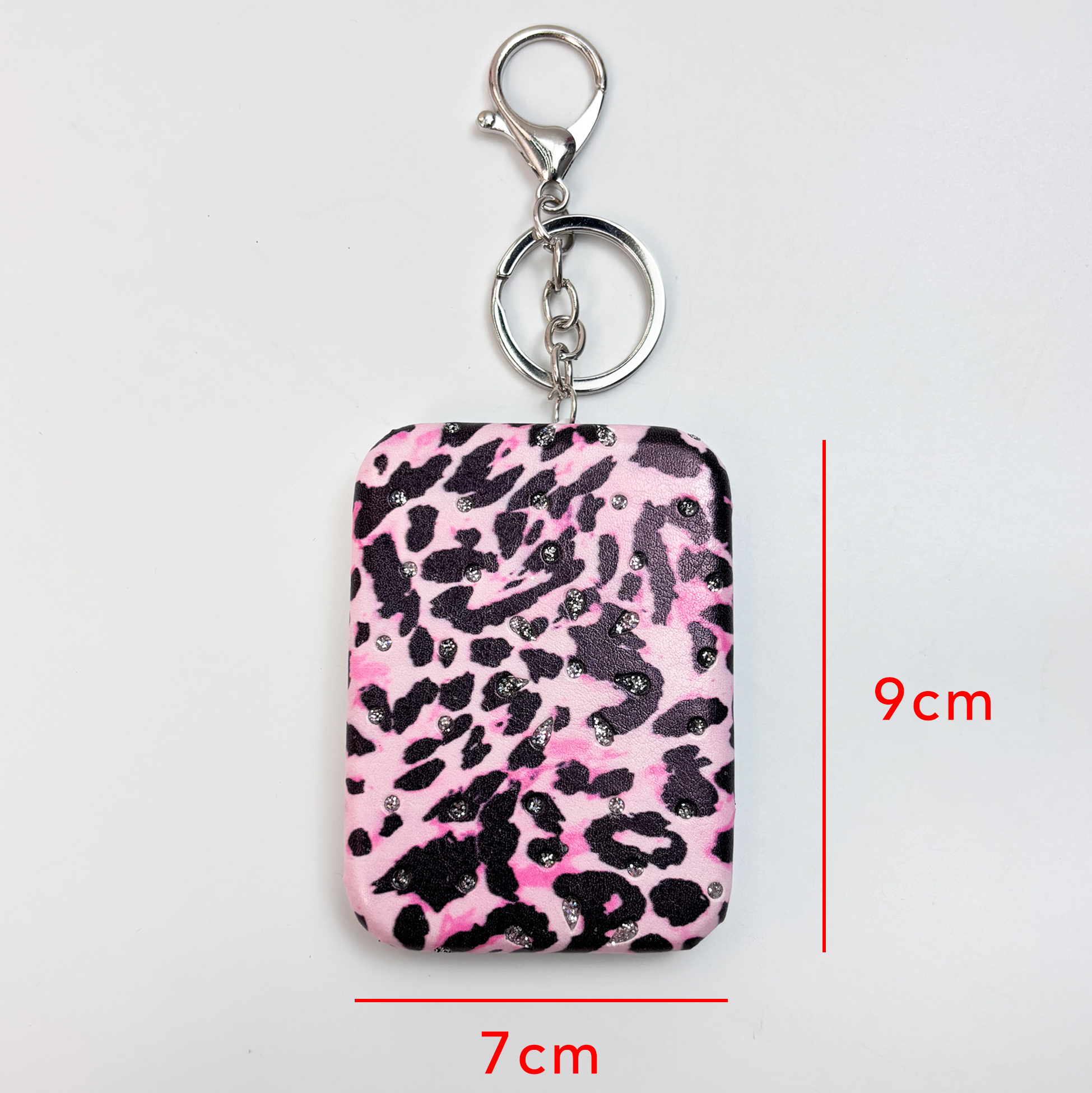 Glitter Pink Leopard Compact Mirror