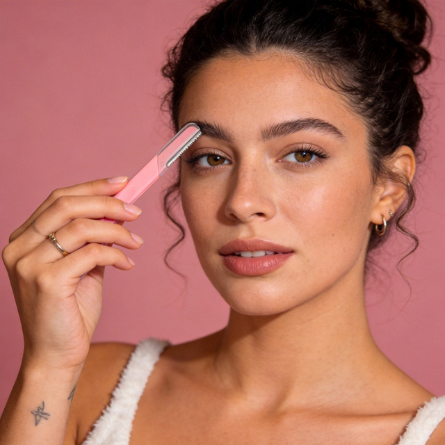 Sleek Double-Ended Eyebrow Razor for Women