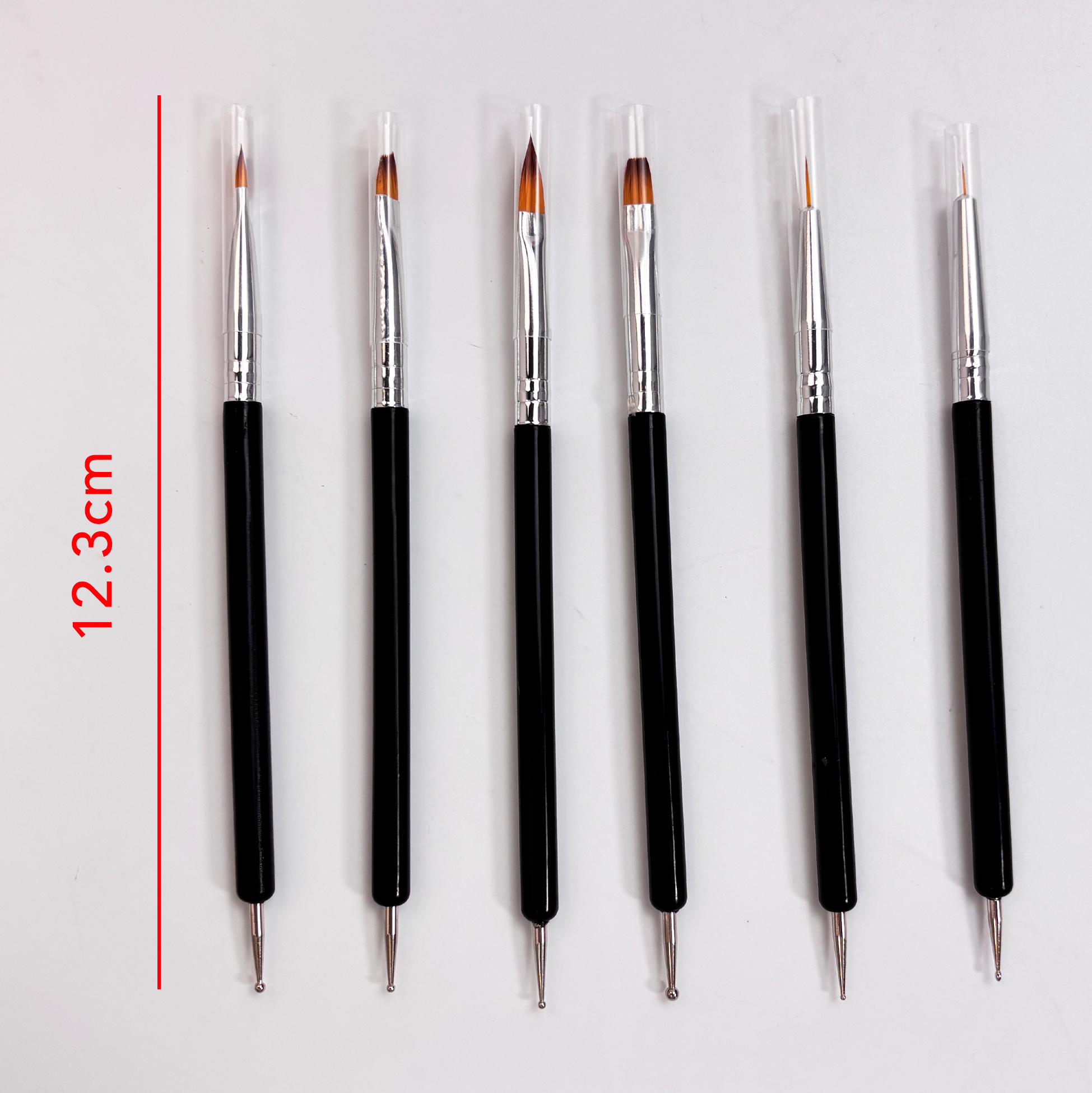6 Pcs Dual-Ended Nail Art Brush Set