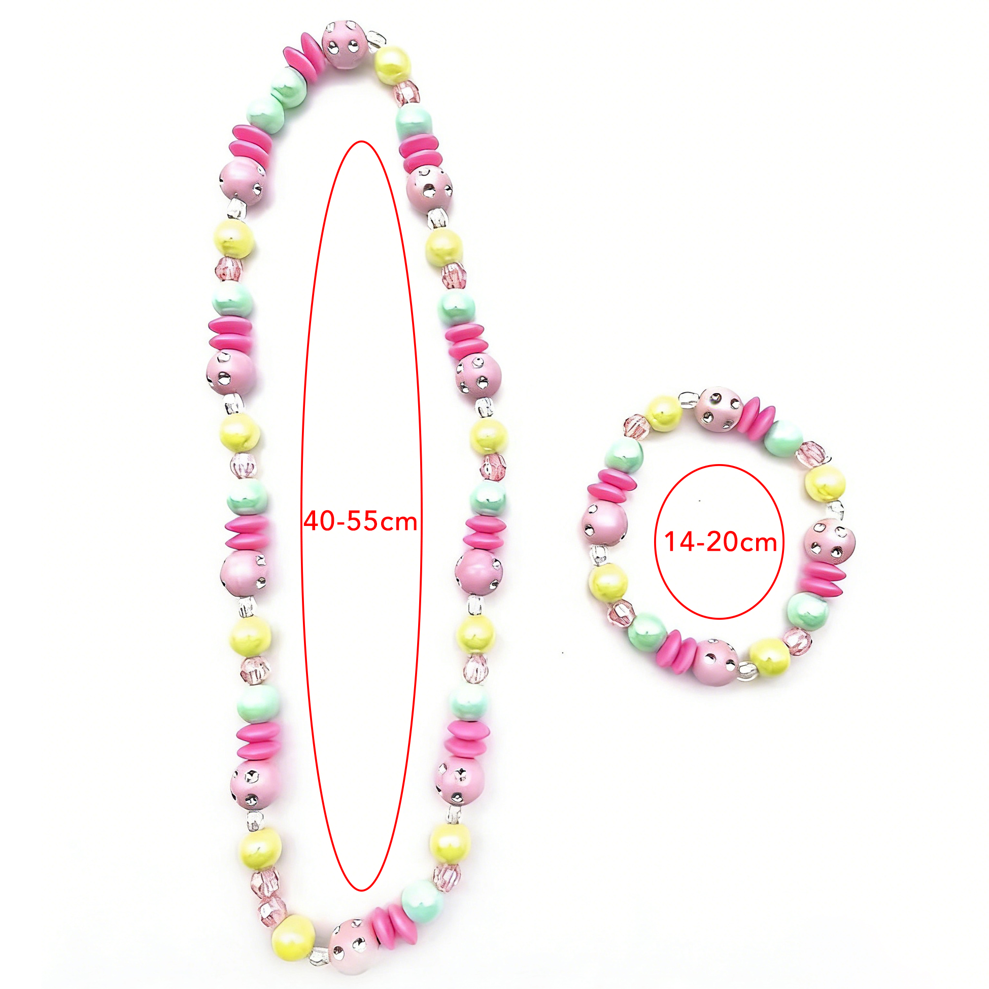 Kids Butterfly Beaded Necklace And Bracelet Set