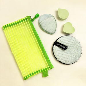 Set of 5 Green Facial Cleaning Puff